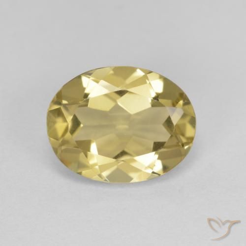 1.78ct Natürlicher Dijon Gelb Goldener Beryll, Oval, VVS-VS