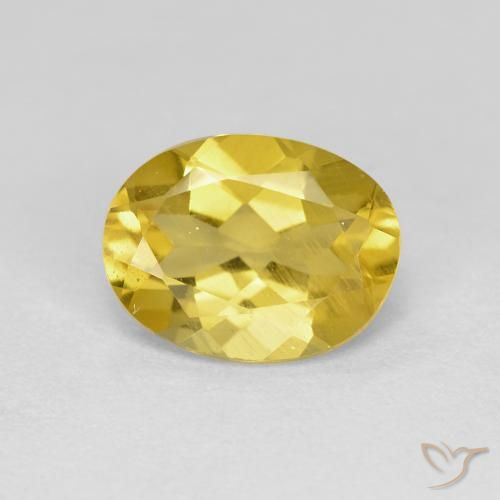 1.72ct Natürlicher Mittelgelb Goldener Beryll, Oval, VS