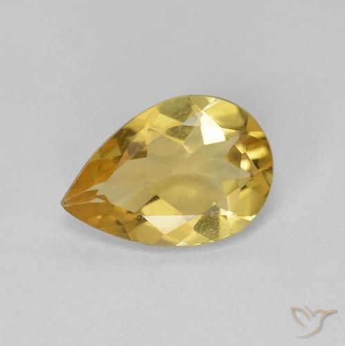 1.45ct Natürlicher Golden Goldener Beryll, Birnenform, VS