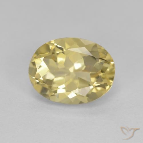 9,17 ctw natürlicher hellgelb Goldener Beryll, Oval, VVS-VS