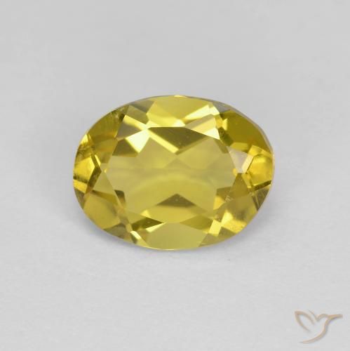 1.14ct Natürlicher Mittelhelles Gelb Goldener Beryll, Oval, VVS-VS