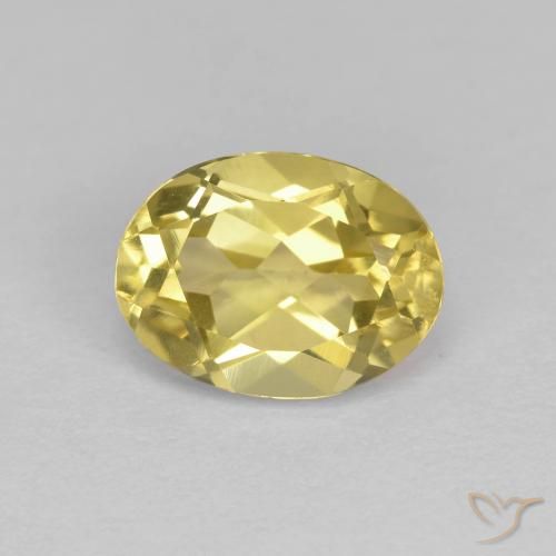 1.37ct Natürlicher Senfgelb Goldener Beryll, Oval, VVS-VS