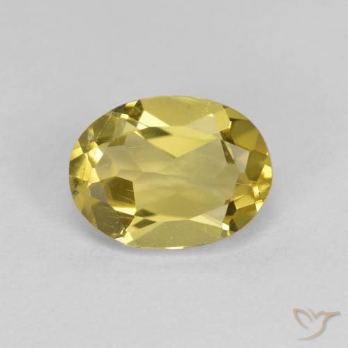1.25ct Natürlicher Mittelgelb Goldener Beryll, Oval, VS