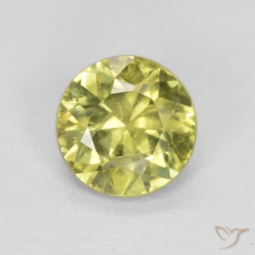 0.48ct Natürlicher hellgrünlich-gelb Grossularit-Granat, Runden, VS-SI