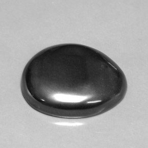 34,19 ctw natürlicher grauer Hämatit, Oval Schliff, Lichtundurchlässig