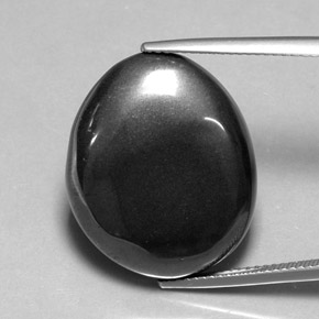 34,19 ctw natürlicher grauer Hämatit, Oval Schliff, Lichtundurchlässig