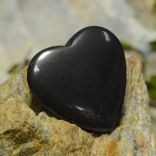 22.81ct Natürlicher Schwarz-Grau Hematit, Herz, Lichtundurchlässig