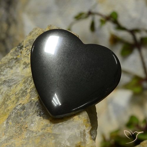 23.44ct Natürlicher Schwarz-Grau Hematit, Herz, Lichtundurchlässig