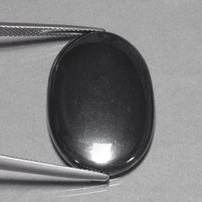 31,89 ctw natürlicher grauer Hämatit, Oval Schliff, Lichtundurchlässig