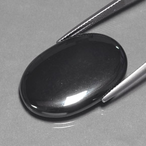 31,89 ctw natürlicher grauer Hämatit, Oval Schliff, Lichtundurchlässig