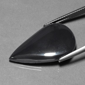 9,17 ctw natürlicher Schwarz-Grau Hematit, Birnenform, Lichtundurchlässig