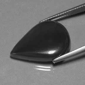 9,17 ctw natürlicher Schwarz-Grau Hematit, Birnenform, Lichtundurchlässig