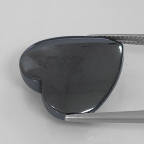 9,17 ctw natürlicher Schwarz-Grau Hematit, Herzform, Lichtundurchlässig