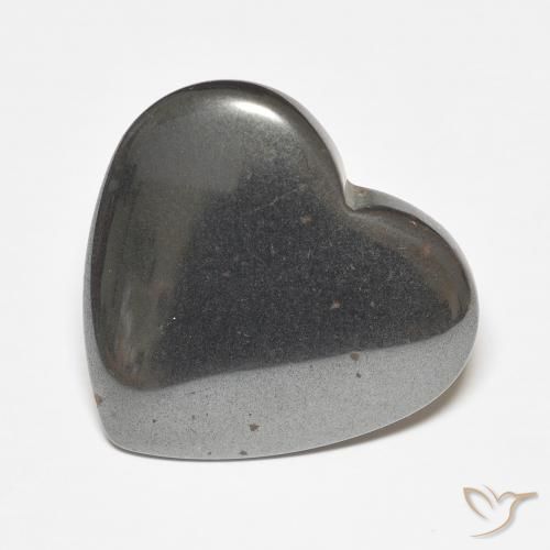 23.70ct Natürlicher silbergrau Hematit, Herz, Lichtundurchlässig