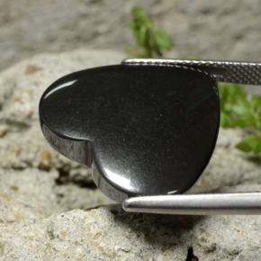 9,17 ctw natürlicher dunkelgrau Hematit, Herzform, Lichtundurchlässig