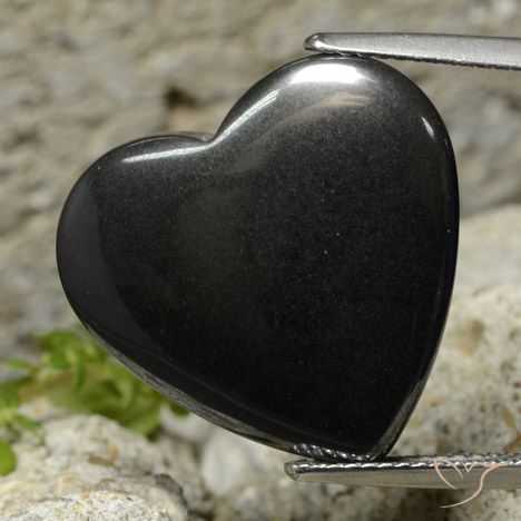 23.09ct Natürlicher dunkelgrau Hematit, Herz, Lichtundurchlässig