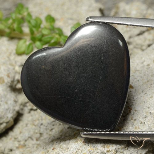 23.05ct Natürlicher dunkelgrau Hematit, Herz, Lichtundurchlässig
