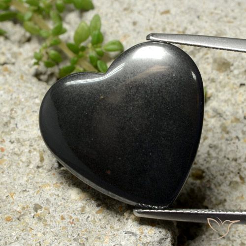 23.57ct Natürlicher dunkelgrau Hematit, Herz, Lichtundurchlässig