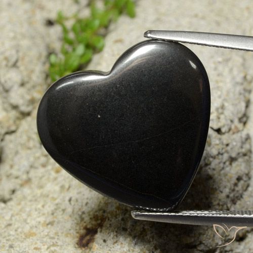 22.87ct Natürlicher dunkelgrau Hematit, Herz, Lichtundurchlässig