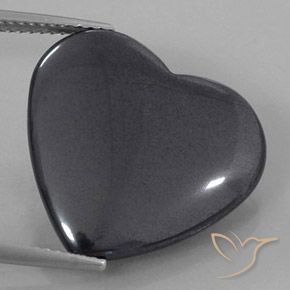 22.83ct Natürlicher dunkelgrau Hematit, Herz, Lichtundurchlässig