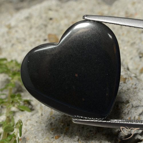 23.50ct Natürlicher dunkelgrau Hematit, Herz, Lichtundurchlässig