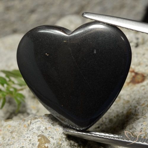 23.29ct Natürlicher Schwarz-Grau Hematit, Herz, Lichtundurchlässig