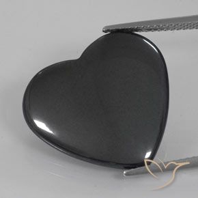 23.38ct Natürlicher Schwarz-Grau Hematit, Herz, Lichtundurchlässig
