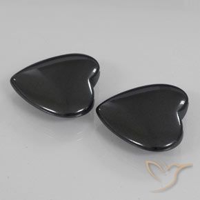 46.20 ct natürliche dunkelgrau Hematit-Edelsteine, Herz, Lichtundurchlässig