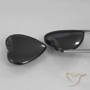 46.20 ct natürliche dunkelgrau Hematit-Edelsteine, Herz, Lichtundurchlässig