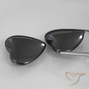 46.25 ct natürliche Schwarz-Grau Hematit-Edelsteine, Herz, Lichtundurchlässig
