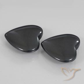 46.56 ct natürliche dunkelgrau Hematit-Edelsteine, Herz, Lichtundurchlässig