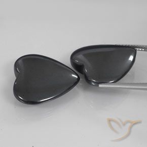 46.56 ct natürliche dunkelgrau Hematit-Edelsteine, Herz, Lichtundurchlässig