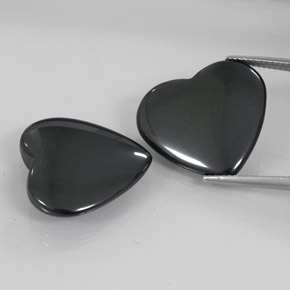 46.94 ct natürliche Schwarz-Grau Hematit-Edelsteine, Herzform, Lichtundurchlässig