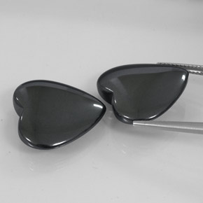 46.94 ct natürliche Schwarz-Grau Hematit-Edelsteine, Herzform, Lichtundurchlässig