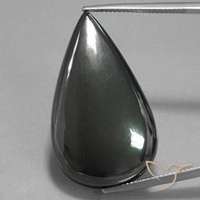 53.68ct Natürlicher dunkelgrau Hematit, Birnenform, Lichtundurchlässig