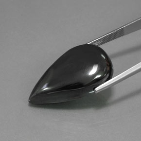 9,17 ctw natürlicher Schwarz-Grau Hematit, Birnenform, Lichtundurchlässig