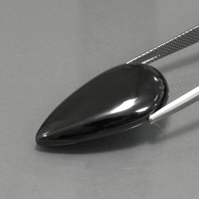 9,17 ctw natürlicher Schwarz-Grau Hematit, Birnenform, Lichtundurchlässig