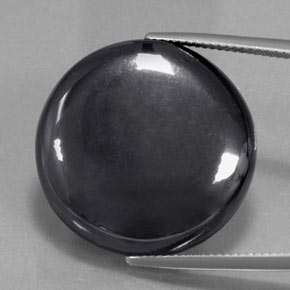 9,17 ctw natürlicher Schwarz-Grau Hematit, Rund Schliff, Lichtundurchlässig