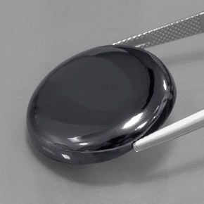 9,17 ctw natürlicher Schwarz-Grau Hematit, Rund Schliff, Lichtundurchlässig