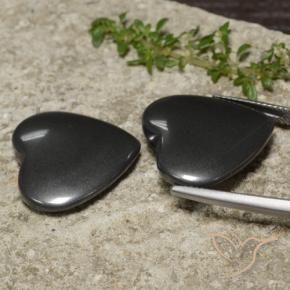 46.25 ct natürliche dunkelgrau Hematit-Edelsteine, Herz, Lichtundurchlässig