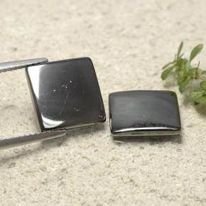 9,57 ct natürliche Schwarz und grau Hämatit-Edelsteine, Quadrat, Lichtundurchlässig
