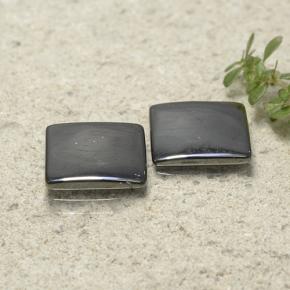 9,57 ct natürliche Schwarz und grau Hämatit-Edelsteine, Quadrat, Lichtundurchlässig