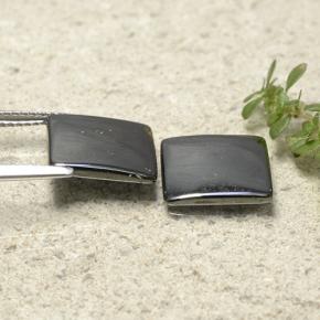 9,57 ct natürliche Schwarz und grau Hämatit-Edelsteine, Quadrat, Lichtundurchlässig
