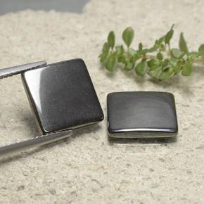 9.68 ct natürliche Schwarz-Grau Hematit-Edelsteine, Quadrat, Lichtundurchlässig