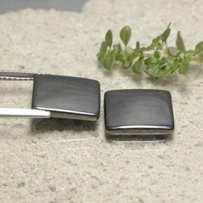 9.68 ct natürliche Schwarz-Grau Hematit-Edelsteine, Quadrat, Lichtundurchlässig