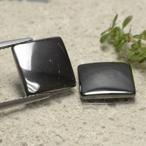 9.79 ct natürliche Schwarz-Grau Hematit-Edelsteine, Quadrat, Lichtundurchlässig