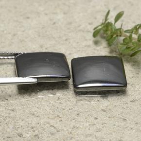 9.79 ct natürliche Schwarz-Grau Hematit-Edelsteine, Quadrat, Lichtundurchlässig