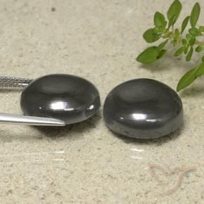 37.99 ct natürliche dunkelgrau Hematit-Edelsteine, Runden, Lichtundurchlässig