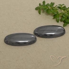 18.45 ct natürliche Grau Hematit-Edelsteine, Oval, Lichtundurchlässig