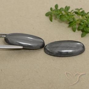 18.45 ct natürliche Grau Hematit-Edelsteine, Oval, Lichtundurchlässig